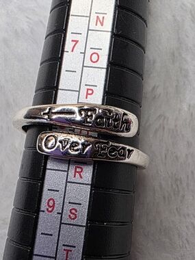 Faith Over Fear 925 Sterling Silver  Adjustable Ring
